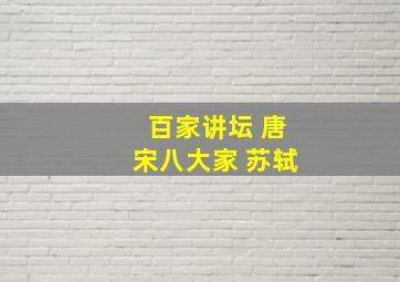 百家讲坛 唐宋八大家 苏轼